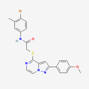 N-(4-bromo-3-methylphenyl)-2-{[2-(4-methoxyphenyl)pyrazolo[1,5-a]pyrazin-4-yl]sulfanyl}acetamide