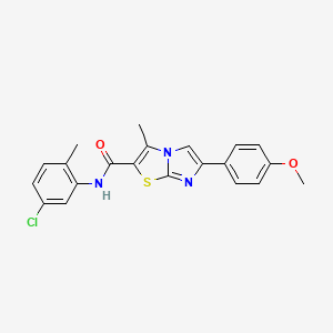 molecular formula C21H18ClN3O2S B11261921 N-(5-chloro-2-methylphenyl)-6-(4-methoxyphenyl)-3-methylimidazo[2,1-b][1,3]thiazole-2-carboxamide 