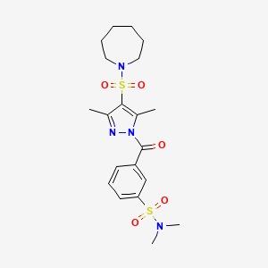 3-(4-(azepan-1-ylsulfonyl)-3,5-dimethyl-1H-pyrazole-1-carbonyl)-N,N-dimethylbenzenesulfonamide