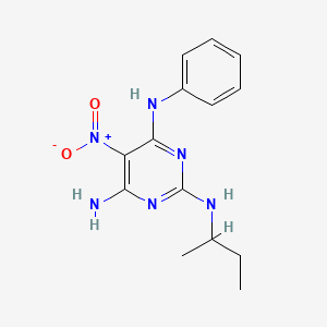 molecular formula C14H18N6O2 B11261928 N~2~-(butan-2-yl)-5-nitro-N~4~-phenylpyrimidine-2,4,6-triamine 