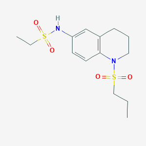 molecular formula C14H22N2O4S2 B11261929 N-(1-(propylsulfonyl)-1,2,3,4-tetrahydroquinolin-6-yl)ethanesulfonamide 