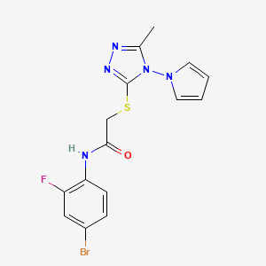 N-(4-bromo-2-fluorophenyl)-2-{[5-methyl-4-(1H-pyrrol-1-yl)-4H-1,2,4-triazol-3-yl]sulfanyl}acetamide