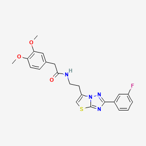 2-(3,4-dimethoxyphenyl)-N-(2-(2-(3-fluorophenyl)thiazolo[3,2-b][1,2,4]triazol-6-yl)ethyl)acetamide