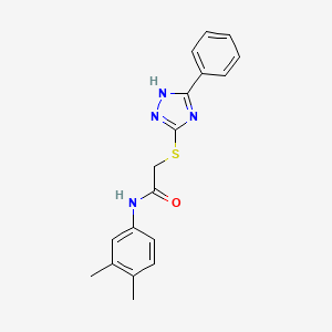 molecular formula C18H18N4OS B11261949 N-(3,4-dimethylphenyl)-2-[(5-phenyl-4H-1,2,4-triazol-3-yl)sulfanyl]acetamide 