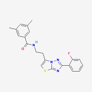 N-(2-(2-(2-fluorophenyl)thiazolo[3,2-b][1,2,4]triazol-6-yl)ethyl)-3,5-dimethylbenzamide