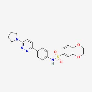 N-(4-(6-(pyrrolidin-1-yl)pyridazin-3-yl)phenyl)-2,3-dihydrobenzo[b][1,4]dioxine-6-sulfonamide