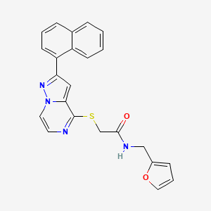 molecular formula C23H18N4O2S B11261990 N-(furan-2-ylmethyl)-2-{[2-(naphthalen-1-yl)pyrazolo[1,5-a]pyrazin-4-yl]sulfanyl}acetamide 