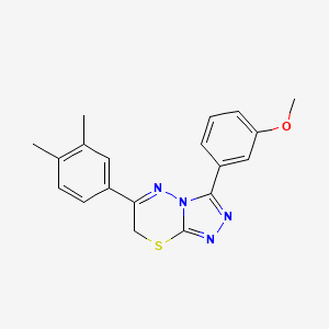 molecular formula C19H18N4OS B11262040 6-(3,4-dimethylphenyl)-3-(3-methoxyphenyl)-7H-[1,2,4]triazolo[3,4-b][1,3,4]thiadiazine 