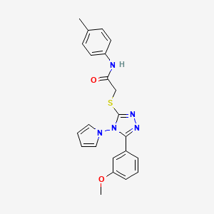 2-{[5-(3-methoxyphenyl)-4-(1H-pyrrol-1-yl)-4H-1,2,4-triazol-3-yl]sulfanyl}-N-(4-methylphenyl)acetamide