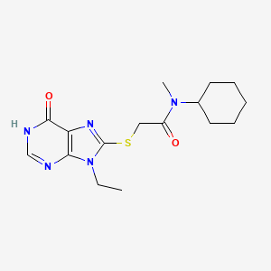 N-cyclohexyl-2-[(9-ethyl-6-oxo-6,9-dihydro-1H-purin-8-yl)sulfanyl]-N-methylacetamide