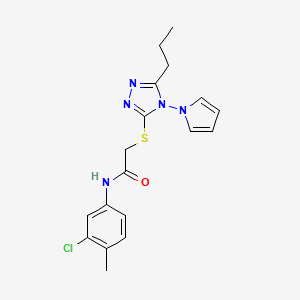 N-(3-chloro-4-methylphenyl)-2-{[5-propyl-4-(1H-pyrrol-1-yl)-4H-1,2,4-triazol-3-yl]sulfanyl}acetamide