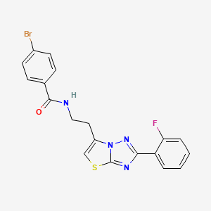 molecular formula C19H14BrFN4OS B11262087 4-bromo-N-(2-(2-(2-fluorophenyl)thiazolo[3,2-b][1,2,4]triazol-6-yl)ethyl)benzamide 