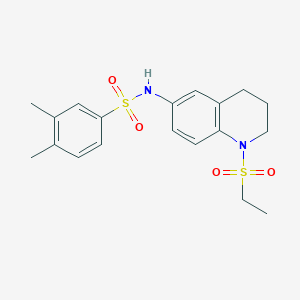 molecular formula C19H24N2O4S2 B11262102 N-(1-(ethylsulfonyl)-1,2,3,4-tetrahydroquinolin-6-yl)-3,4-dimethylbenzenesulfonamide 