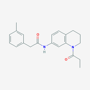 molecular formula C21H24N2O2 B11262103 N-(1-propionyl-1,2,3,4-tetrahydroquinolin-7-yl)-2-(m-tolyl)acetamide 