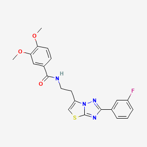 N-(2-(2-(3-fluorophenyl)thiazolo[3,2-b][1,2,4]triazol-6-yl)ethyl)-3,4-dimethoxybenzamide