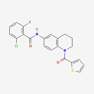 2-Chloro-6-fluoro-N-[1-(thiophene-2-carbonyl)-1,2,3,4-tetrahydroquinolin-6-YL]benzamide