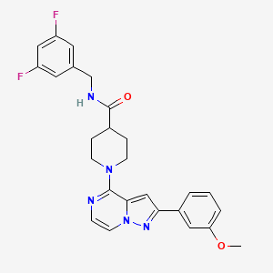 molecular formula C26H25F2N5O2 B11262149 N-(3,5-difluorobenzyl)-1-[2-(3-methoxyphenyl)pyrazolo[1,5-a]pyrazin-4-yl]piperidine-4-carboxamide 