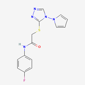 N-(4-fluorophenyl)-2-{[4-(1H-pyrrol-1-yl)-4H-1,2,4-triazol-3-yl]sulfanyl}acetamide