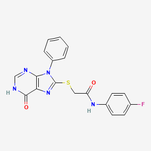 N-(4-fluorophenyl)-2-[(6-oxo-9-phenyl-6,9-dihydro-1H-purin-8-yl)sulfanyl]acetamide