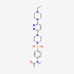 molecular formula C22H31N7O3S B11262203 N-[4-({4-[6-(4-ethylpiperazin-1-yl)pyridazin-3-yl]piperazin-1-yl}sulfonyl)phenyl]acetamide 