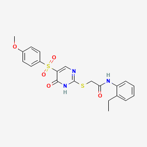 N-(2-ethylphenyl)-2-{[5-(4-methoxybenzenesulfonyl)-6-oxo-1,6-dihydropyrimidin-2-yl]sulfanyl}acetamide