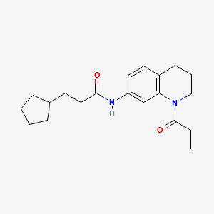 3-cyclopentyl-N-(1-propionyl-1,2,3,4-tetrahydroquinolin-7-yl)propanamide