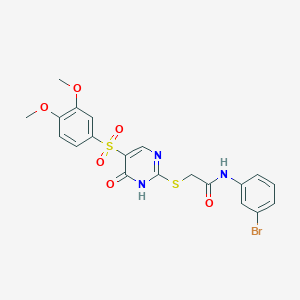 N-(3-bromophenyl)-2-({5-[(3,4-dimethoxyphenyl)sulfonyl]-6-oxo-1,6-dihydropyrimidin-2-yl}sulfanyl)acetamide