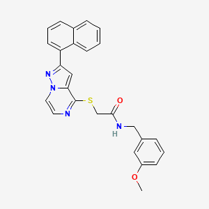 N-(3-methoxybenzyl)-2-{[2-(naphthalen-1-yl)pyrazolo[1,5-a]pyrazin-4-yl]sulfanyl}acetamide