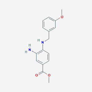 molecular formula C16H18N2O3 B11262288 Methyl 3-amino-4-[[(3-methoxyphenyl)methyl]amino]benzoate 