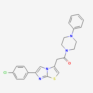 2-(6-(4-Chlorophenyl)imidazo[2,1-b]thiazol-3-yl)-1-(4-phenylpiperazin-1-yl)ethanone