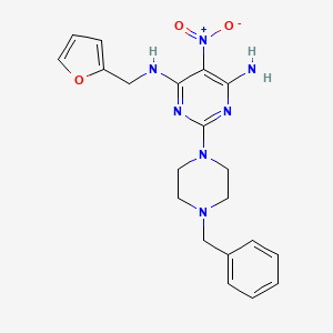 2-(4-benzylpiperazin-1-yl)-N-(furan-2-ylmethyl)-5-nitropyrimidine-4,6-diamine