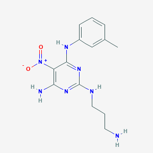 N~2~-(3-aminopropyl)-N~4~-(3-methylphenyl)-5-nitropyrimidine-2,4,6-triamine