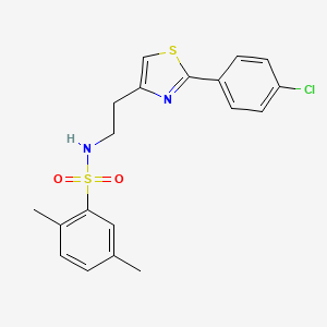 molecular formula C19H19ClN2O2S2 B11262389 N-(2-(2-(4-chlorophenyl)thiazol-4-yl)ethyl)-2,5-dimethylbenzenesulfonamide 