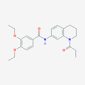 molecular formula C23H28N2O4 B11262397 3,4-diethoxy-N-(1-propanoyl-1,2,3,4-tetrahydroquinolin-7-yl)benzamide 