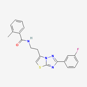 N-(2-(2-(3-fluorophenyl)thiazolo[3,2-b][1,2,4]triazol-6-yl)ethyl)-2-methylbenzamide