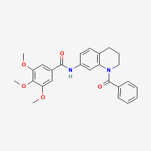 molecular formula C26H26N2O5 B11262406 N-(1-benzoyl-1,2,3,4-tetrahydroquinolin-7-yl)-3,4,5-trimethoxybenzamide 