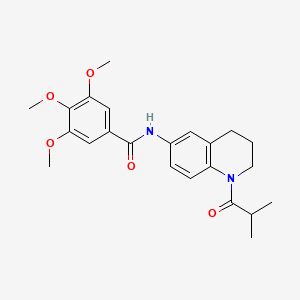 molecular formula C23H28N2O5 B11262414 N-(1-isobutyryl-1,2,3,4-tetrahydroquinolin-6-yl)-3,4,5-trimethoxybenzamide 