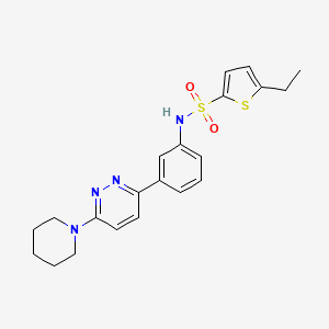 molecular formula C21H24N4O2S2 B11262416 5-Ethyl-N-{3-[6-(piperidin-1-YL)pyridazin-3-YL]phenyl}thiophene-2-sulfonamide 