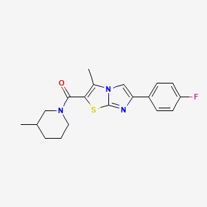 (6-(4-Fluorophenyl)-3-methylimidazo[2,1-b]thiazol-2-yl)(3-methylpiperidin-1-yl)methanone