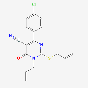 4-(4-Chlorophenyl)-6-oxo-1-(prop-2-en-1-yl)-2-(prop-2-en-1-ylsulfanyl)-1,6-dihydropyrimidine-5-carbonitrile