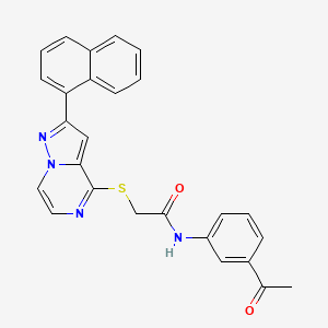 N-(3-acetylphenyl)-2-{[2-(naphthalen-1-yl)pyrazolo[1,5-a]pyrazin-4-yl]sulfanyl}acetamide