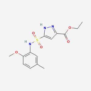 ethyl 3-[(2-methoxy-5-methylphenyl)sulfamoyl]-1H-pyrazole-5-carboxylate