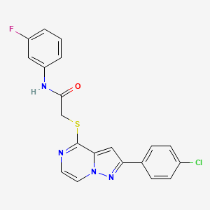 2-{[2-(4-chlorophenyl)pyrazolo[1,5-a]pyrazin-4-yl]sulfanyl}-N-(3-fluorophenyl)acetamide