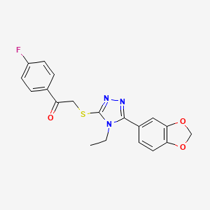 2-{[5-(1,3-benzodioxol-5-yl)-4-ethyl-4H-1,2,4-triazol-3-yl]sulfanyl}-1-(4-fluorophenyl)ethanone