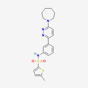 molecular formula C21H24N4O2S2 B11262536 N-{3-[6-(Azepan-1-YL)pyridazin-3-YL]phenyl}-5-methylthiophene-2-sulfonamide 