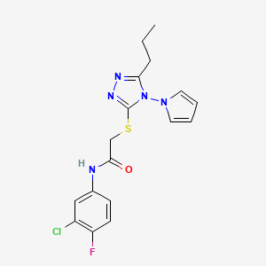 molecular formula C17H17ClFN5OS B11262587 N-(3-chloro-4-fluorophenyl)-2-{[5-propyl-4-(1H-pyrrol-1-yl)-4H-1,2,4-triazol-3-yl]sulfanyl}acetamide 