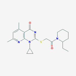 1-cyclopropyl-2-{[2-(2-ethylpiperidin-1-yl)-2-oxoethyl]sulfanyl}-5,7-dimethylpyrido[2,3-d]pyrimidin-4(1H)-one