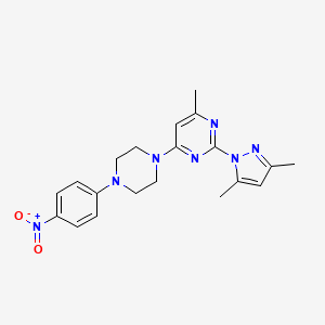 molecular formula C20H23N7O2 B11262630 2-(3,5-Dimethylpyrazol-1-yl)-4-methyl-6-[4-(4-nitrophenyl)piperazin-1-yl]pyrimidine 