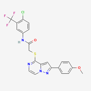 N-[4-chloro-3-(trifluoromethyl)phenyl]-2-{[2-(4-methoxyphenyl)pyrazolo[1,5-a]pyrazin-4-yl]sulfanyl}acetamide