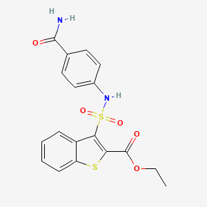 ethyl 3-(N-(4-carbamoylphenyl)sulfamoyl)benzo[b]thiophene-2-carboxylate